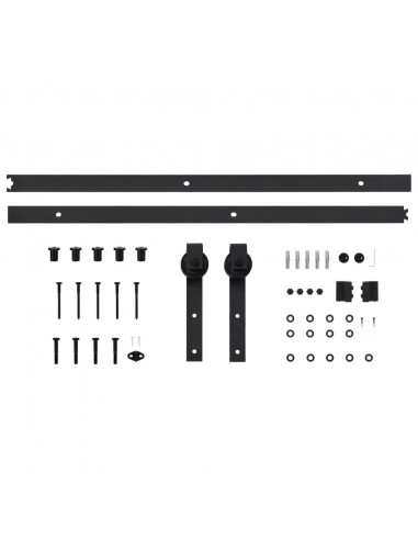 Porta Scorrevole con Set Hardware 100x210cm Legno Massello Pino