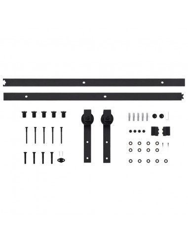 Porta Scorrevole con Set Hardware 95x210 cm Legno Massello Pino