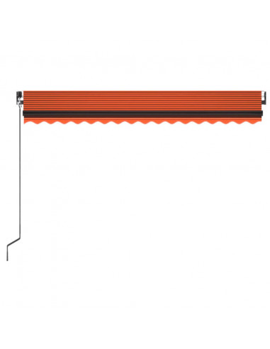 Tenda da Sole Retrattile Manuale LED 450x350 cm Arancio Marrone