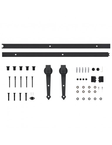 Porta Scorrevole con Set Hardware 100x210cm Legno Massello Pino