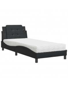 Letto con Materasso Nero 80x200 cm in Similpelle 2