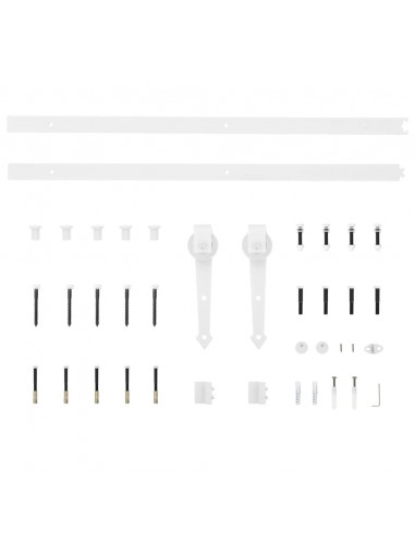 Porta Scorrevole con Set Hardware 85x210 cm Legno Massello Pino