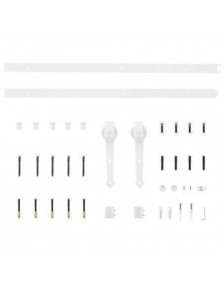 Porta Scorrevole con Set Hardware 85x210 cm Legno Massello Pino