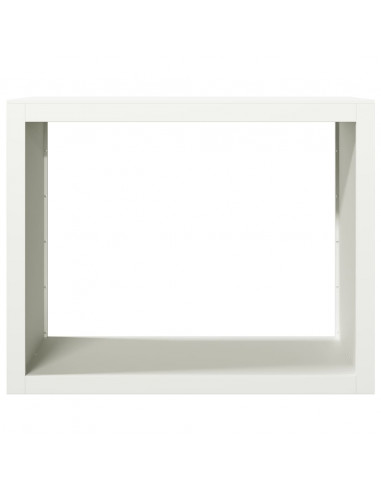 Rastrelliera per Legna da Ardere Bianca 100x40x80 cm in Acciaio