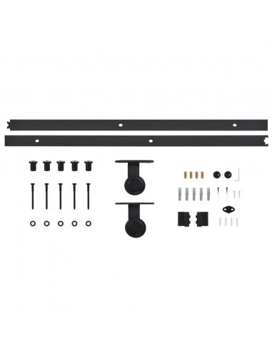 Porta Scorrevole con Set Hardware 85x210 cm Legno Massello Pino