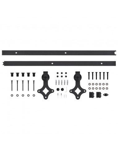 Porta Scorrevole con Set Hardware 90x210 cm Legno Massello Pino
