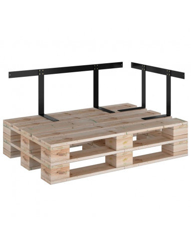 Schienale per Divano a Pallet Nero 110 cm in Ferro