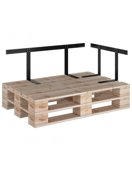 Schienale per Divano a Pallet Nero 110 cm in Ferro