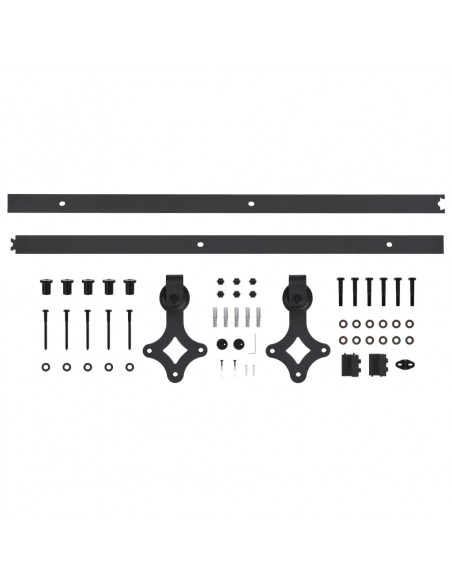 Porta Scorrevole con Set Hardware 90x210 cm Legno Massello Pino