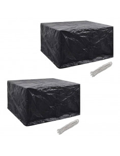 Coperture Arredi Giardino 2pz Polyrattan 8 Occhielli 172x113cm 2