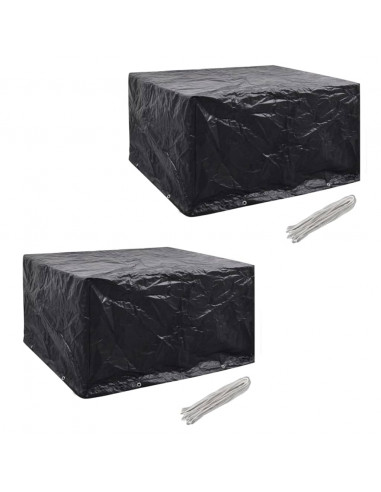 Coperture Arredi Giardino 2pz Polyrattan 8 Occhielli 172x113cm