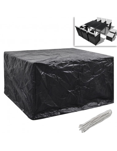 Coperture Arredi Giardino 2pz Polyrattan 8 Occhielli 172x113cm