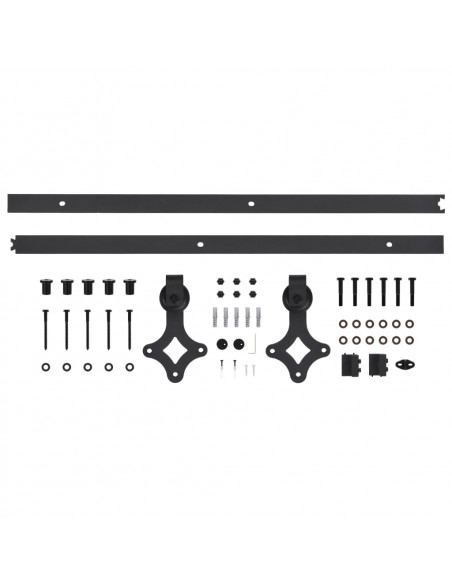 Porta Scorrevole con Set Hardware 80x210 cm Legno Massello Pino
