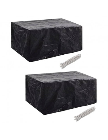 Coperture Arredi Giardino 2pz Polyrattan 6 Persone 240x140cm