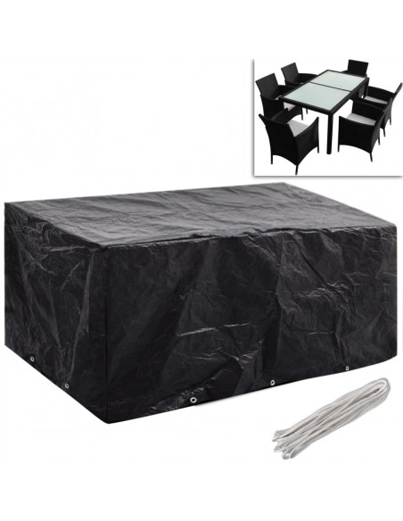 Coperture Arredi Giardino 2pz Polyrattan 6 Persone 240x140cm