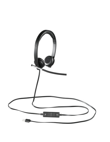 Logitech H650e Auricolare Cablato A Padiglione Ufficio USB tipo A Nero, Argento