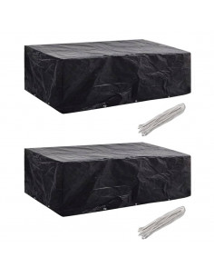 Coperture Arredi Giardino 2pz Polyrattan 8 Persone 300x140 cm 2