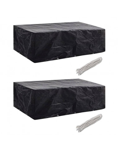 Coperture Arredi Giardino 2pz Polyrattan 8 Persone 300x140 cm