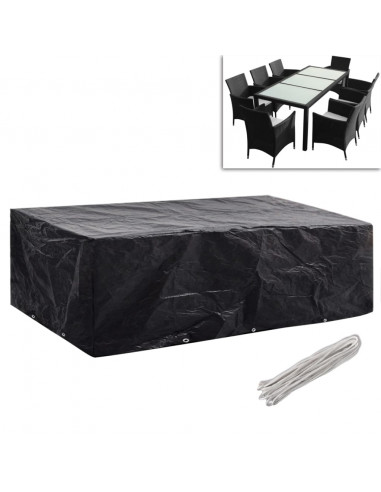 Coperture Arredi Giardino 2pz Polyrattan 8 Persone 300x140 cm