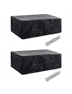 Coperture Arredi Giardino 2 pz 8 Occhielli 200x160x70 cm 2