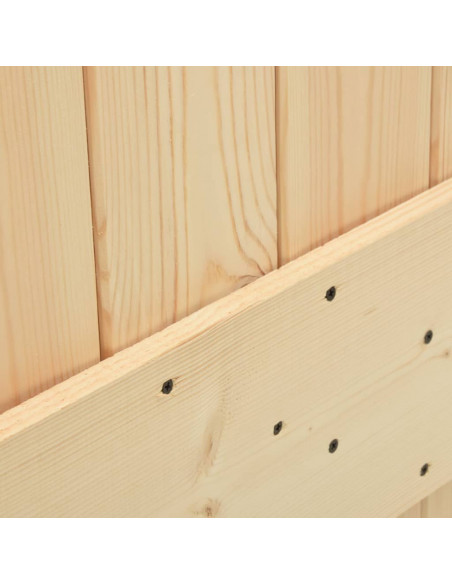 Porta Scorrevole con Set Hardware 80x210 cm Legno Massello Pino