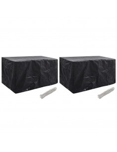 Coperture Arredi Giardino 2 pz 8 Occhielli 180x70x90 cm 2