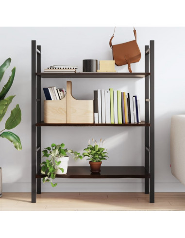 Ripiano Muro Marrone Scuro 80x60x2 cm Massello Rovere Trattato