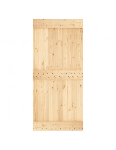 Porta Scorrevole con Set Hardware 95x210 cm Legno Massello Pino
