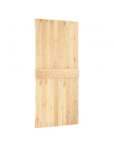Porta Scorrevole con Set Hardware 95x210 cm Legno Massello Pino
