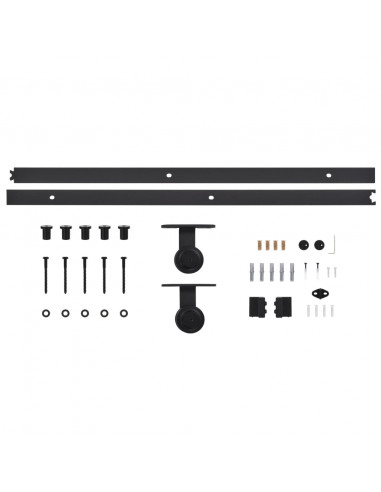 Porta Scorrevole con Set Hardware 80x210 cm Legno Massello Pino