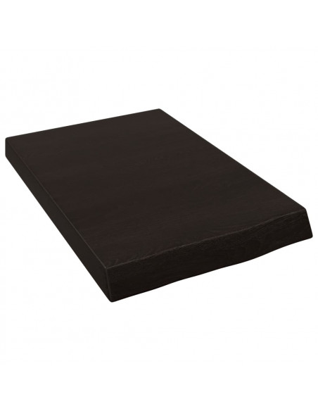 Piano Bagno Marrone Scuro 40x30x(2-6)cm Legno Massello Trattato