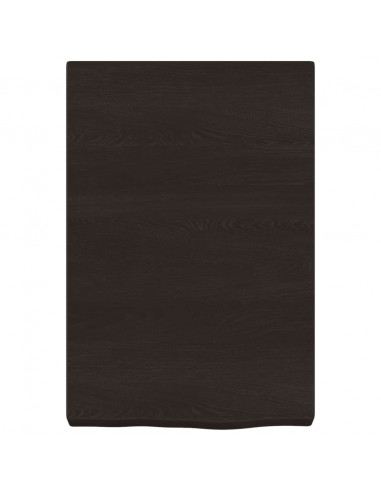 Piano Bagno Marrone Scuro 40x30x(2-6)cm Legno Massello Trattato