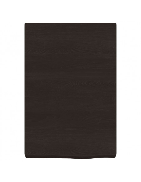 Piano Bagno Marrone Scuro 40x30x(2-6)cm Legno Massello Trattato
