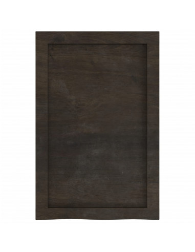 Piano Bagno Marrone Scuro 40x30x(2-6)cm Legno Massello Trattato