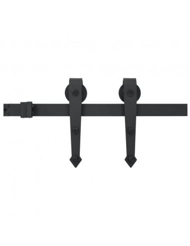 Porta Scorrevole con Set Hardware 80x210 cm Legno Massello Pino