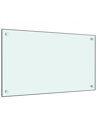 Paraschizzi per Cucina Bianco 70x40 cm in Vetro Temperato