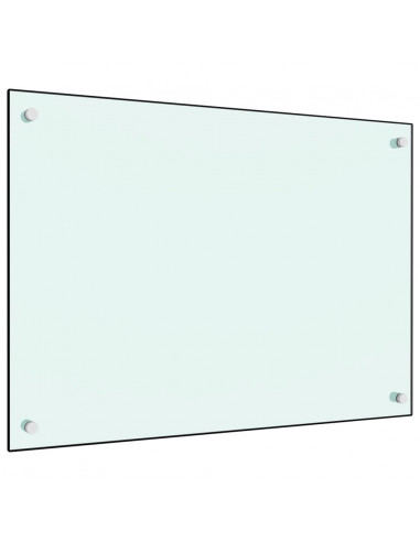 Paraschizzi per Cucina Bianco 70x50 cm in Vetro Temperato