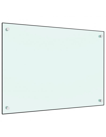 Paraschizzi per Cucina Bianco 70x50 cm in Vetro Temperato