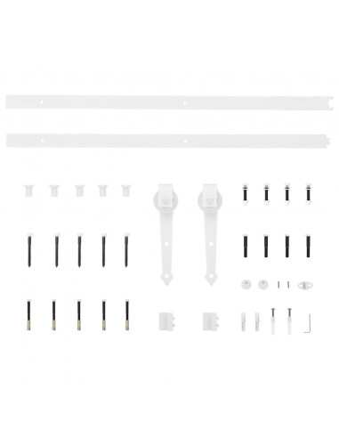 Porta Scorrevole con Set Hardware 95x210 cm Legno Massello Pino