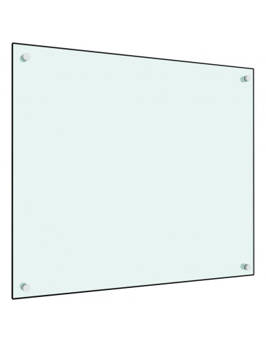 Paraschizzi per Cucina Bianco 70x60 cm in Vetro Temperato