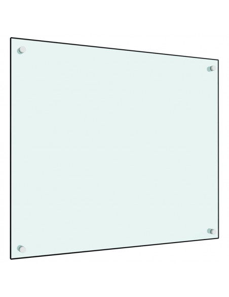 Paraschizzi per Cucina Bianco 70x60 cm in Vetro Temperato