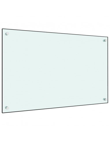 Paraschizzi per Cucina Bianco 80x50 cm in Vetro Temperato