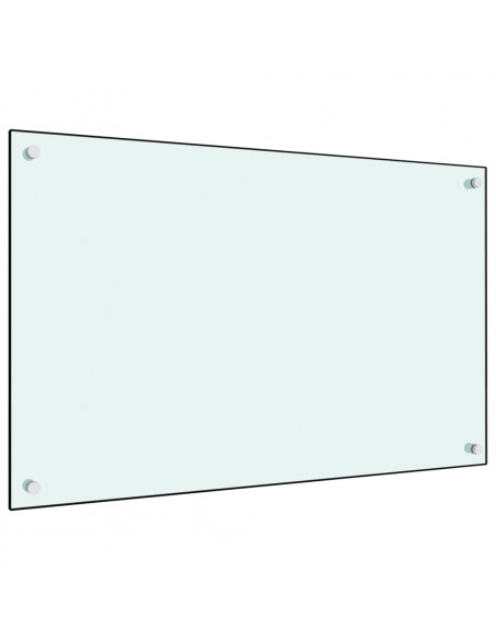 Paraschizzi per Cucina Bianco 80x50 cm in Vetro Temperato
