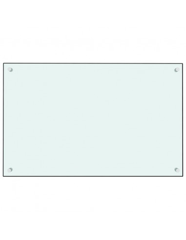 Paraschizzi per Cucina Bianco 80x50 cm in Vetro Temperato