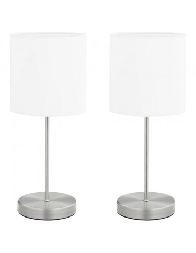 Lampade da Tavolo 2 pz Pulsanti Touch Bianche E14