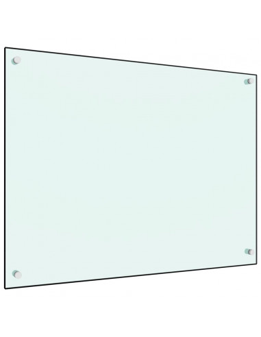 Paraschizzi per Cucina Bianco 80x60 cm in Vetro Temperato