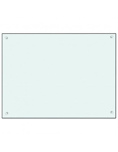 Paraschizzi per Cucina Bianco 80x60 cm in Vetro Temperato