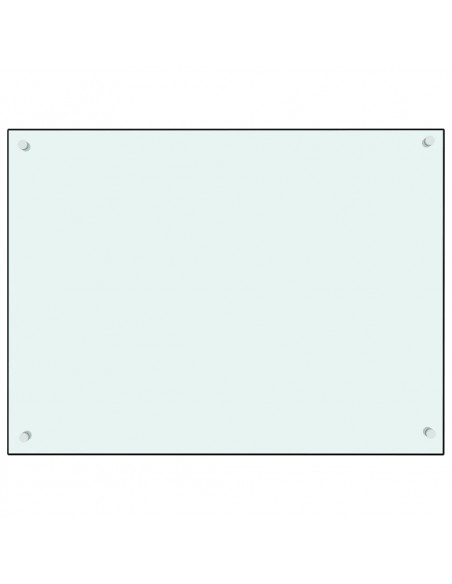 Paraschizzi per Cucina Bianco 80x60 cm in Vetro Temperato