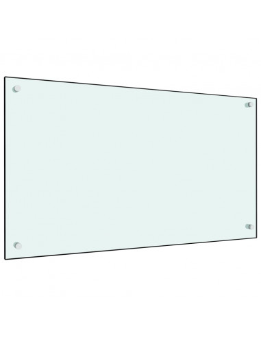 Paraschizzi per Cucina Bianco 90x50 cm in Vetro Temperato