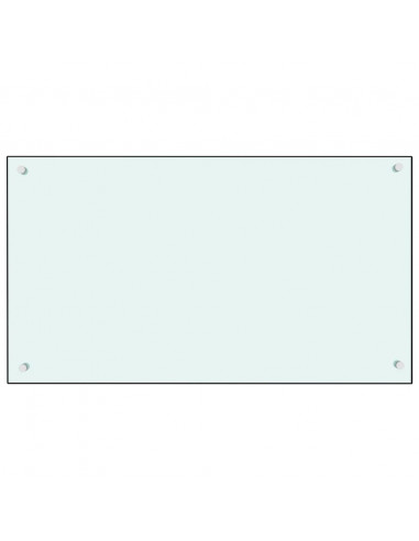 Paraschizzi per Cucina Bianco 90x50 cm in Vetro Temperato